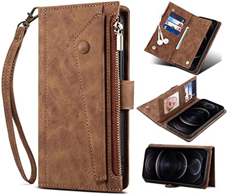 Чанта-портфейл с панти капак за телефон, Съвместим с iPhone, 7 Plus / 8 Plus, Калъф с цип с отделение за карти с RFID