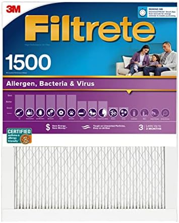 Filtrete 12x12x1, Въздушен филтър за печки ac, Ультрааллерген за здравословен начин на живот, 4 опаковки и 12x24x1, Въздушен