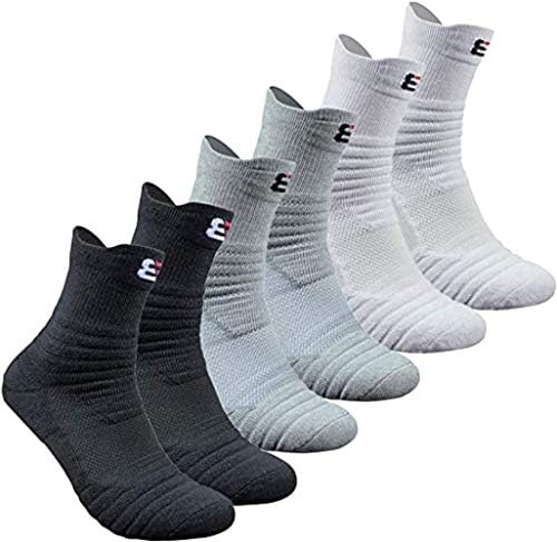 Мъжки Спортни Компресия Чорапи Belisy на една Четвърт от Глезена, 6 Опаковки За футбол и Баскетбол, Джогинг