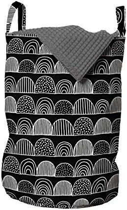 Абстрактна чанта за дрехи Ambesonne, Боядисани с ръка в стил ар нуво във формата на половин кръгове с ивици, на Точки