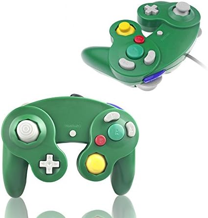 Reiso 2 Комплекта контролери NGC Класически жичен контролер за Wii, Gamecube (светло оранжево и зелено)