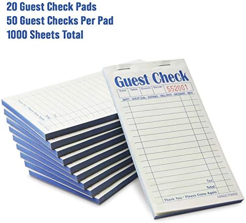 [20 Бележник, 50 Листа / Notepad] нашите двукомпонентни къщи за гости чекови книжки за ресторанти, Перфорирана Двухкомпонентная
