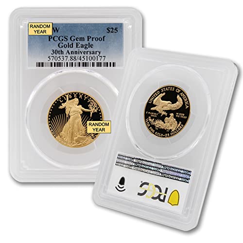 От 1986 г. До сега (Случаен година) Златна монета Американски орел с почивка на 1/2 унция, скъпоценен камък (GEMPR),
