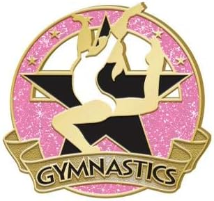 Жени с Блестящи Гимнастическим ревера Crown Награди - Игли с Розова Звезда За гимнастика