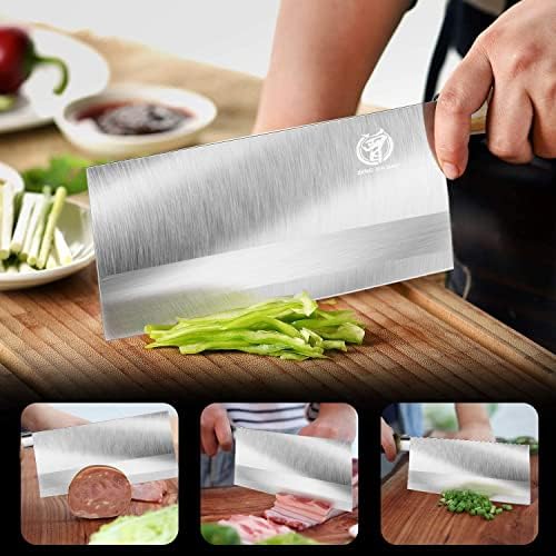 Кухненски Нож ZENG JIA DAO, 9,5-инчов Голям Кухненски Нож за Кълцане на зеленчуци, Професионален Нож за месо от Патица