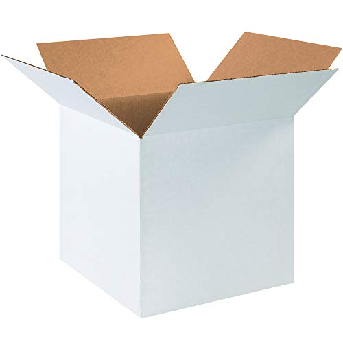 Кутия от велпапе Aviditi 161616W 16 L x 16 W x 16 H, Бяла, За доставка, опаковане и преместване (опаковка по 25 парчета)