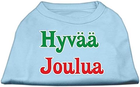 Mirage Стоки за домашни любимци Hyvaa Joulua Тениска с Трафаретным принтом Baby Blue M (12)