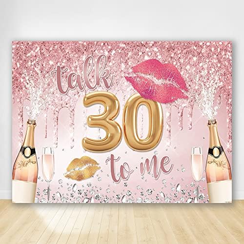 Crefelimas Говори с мен за Тридесет, Фон от Розово Злато, С 30-годишнината, на Фона на Парти в чест на рождения Ден за Момичета, Жени, Розово знаме на 30-та Годишнина, Целующи?