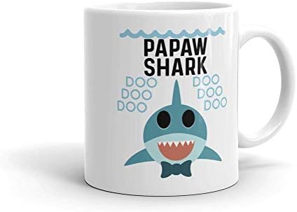 Керамични Кафеена чаша/Чаша Shark Papaw — Рожден Ден, Ден на Бащата, Коледа и За Татковци, дядовци