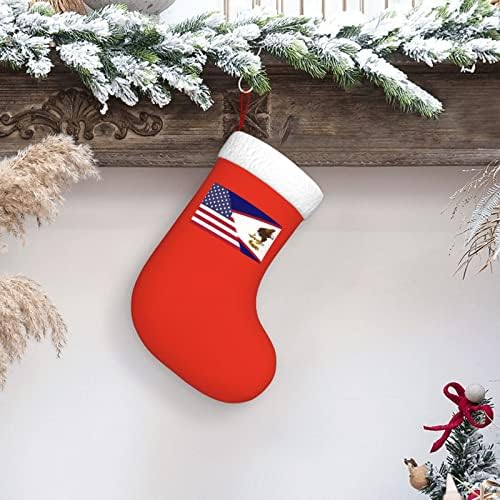 Коледни Чорапи с Флага на сащ TZT и флага американска Самоа, Подаръци за Коледното парти за семейни Празнични украси