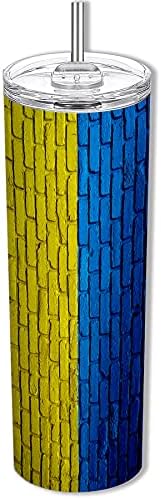 ExpressItBest 20 грама Постно чаша с Флага на Украйна (Украински) - Bricks Design
