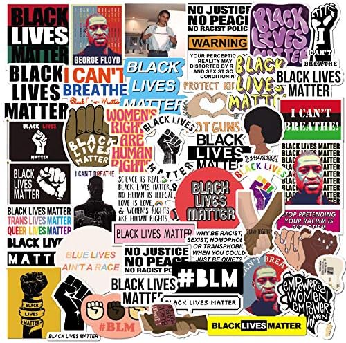 Black Lives Материята, Черно Набор от Стикери Защитник на правата на човека 50 бр. за преносими компютри, Бутилки с вода,