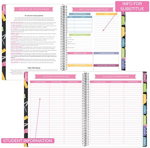 дневници bloom Безкраен Планер за учители по учебна година и Календар - Органайзер за планиране на уроци по 7 периоди