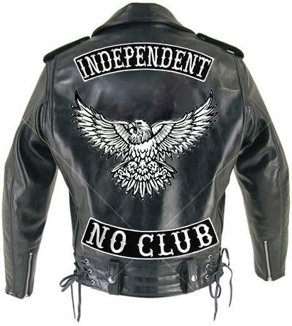 VEGASBEE NO Club Бродирани желязна нашивка На Байкерской яке Rider Vest Bottom Балансьор 12 за САЩ (черно-бяло)