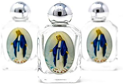 Прекрасни бутилки + Осветена Лурдская вода с образа на Дева мария Грейс, Стъклени Бутилки със Светена вода + Молитва