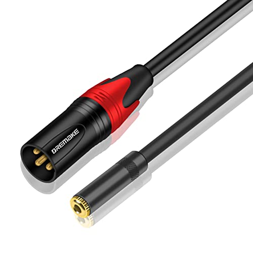 Аудио кабел DREMAKE XLR-3,5 мм 3 фута/1,0 M, Балансный Стерео удължителен кабел с жак 3.5 мм TRS към конектора XLR, Кабел