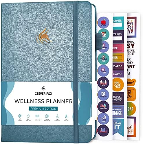 Clever Fox Wellness Planner - Седмичен и ежедневен регистър за здраве и благополучие Вестник на хранене и Дневник за