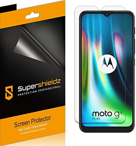 (6 опаковки) Защитно фолио Supershieldz, предназначена за Motorola Moto G9 и Мото G9 Play, защитен филм с висока разделителна