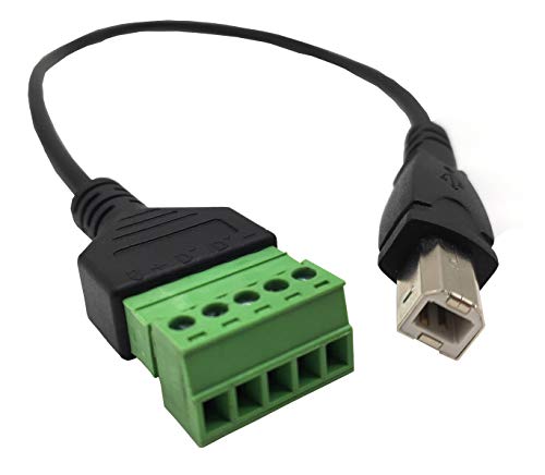 Удлинительный кабел с винт клеммой Traovien USB 2.0 без запояване, включете USB Type B 5-номера за контакт/Позиционному гнездовому болтовому винту с предпазни клеммами, Разъем