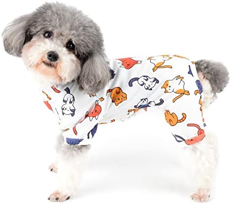 Пижами за малко Кученце Zunea, Мек Памучен Облекло за Кутрета, Дрехи За Спане със Собствени животни, Пижами на 4 Крака,