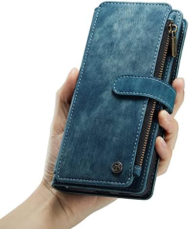 Чанта-портфейл UEEBAI за Samsung Galaxy S22 5G Премиум-клас, Калъф за телефон от Изкуствена кожа ръчно изработени, Отделения