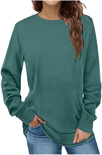 Hoody с кръгло деколте за жени, есенна мода 2022, обикновена, пуловери, блузи, тениски с дълъг ръкав, потници