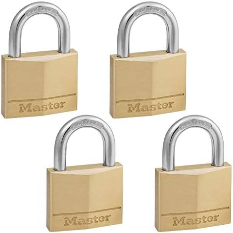 Master Lock 140T Окачени Замък от Плътен Месинг с ключ, 2 опаковки, едни и Същи, 2 Референтна рамка