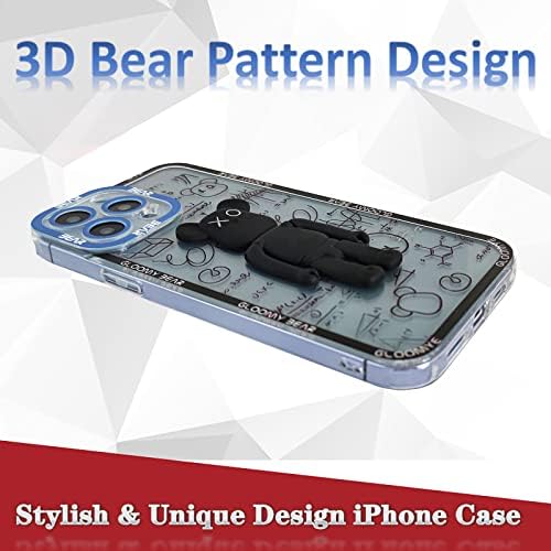 Калъф DOWINTIGER за iPhone 13 Pro, готин 3D Мечка с дизайн на подложки за момчета, Градинска Мода, Мека и Гъвкава Тънка
