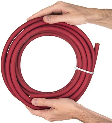 Марка EWCS 1/0 Калибър - 10 Фута Червено - Мед Премия Промишлен клас, Сверхгибкий Заваряване кабел 600 Волта