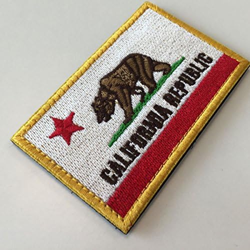 SpaceAuto Държавният Флаг на Република Калифорния, Тактическа Нашивка на Духа, Бяло и Червено Златен Кант