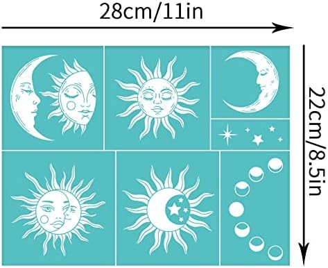 OLYCRAFT, 2 броя, Самоклеящийся Шаблони за, ситопечат, Слънцето, за многократна употреба Шаблони За Прехвърляне Окото