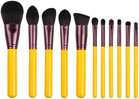 Комплект Четки за Синтетични Косми SDGH Yellow Series 11шт-Козметична Дръжка За лице и Очи-Изкуствена Коса