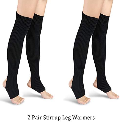 2 Чифта Гетр Със Стремена, Директни Чорапи Над Коляното Чорапи за Балетни Танци До 21,65 Инча, Чорапи за Практикуване