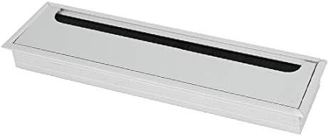 Компютърна маса X-DREE Алуминиева Правоъгълна форма, Полагане на кабели, капачка за кабел дупки 280 мм x 80 мм (Cubierta