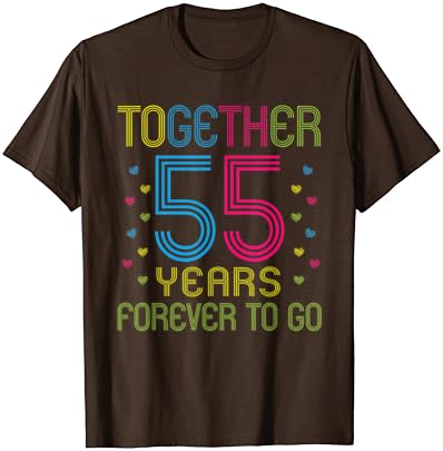 Заедно 55 години - Завинаги ще Остане Забавна Тениска За 55-годишнина