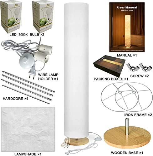 Под лампа с мека Светлина, 52 Прост Дизайн Morden Тънък Топла Светлина 3000 До Led Текстилен Лампа Tyvek с 2 Led Светлини,