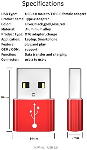 Адаптер BoxWave, който е съвместим с Barnes & Noble Nook GlowLight 4e - устройство за превключване на порта USB-A-C (5