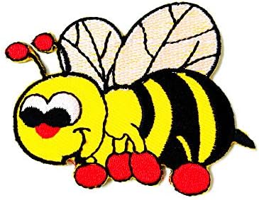 TH Pretty Honey Bee Насекомо, Скъпа Мультяшная Бродирана Апликация, Пришитая Желязо Нашивка за Шапки, Якета, Чанти, Дънки,
