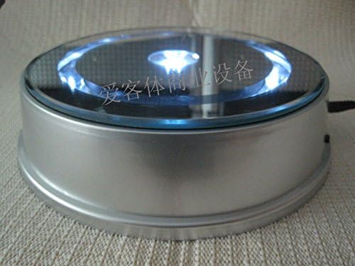 Уникална въртяща се поставка за кристален дисплей с 19 светодиодни лампи по-голям размер (20 см, височина 6 см)