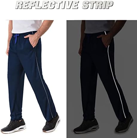 Мъжки Спортни Панталони Ежедневна Свободно cut със Светлоотразителни Ивици, Панталони за джогинг с Еластичен колан и