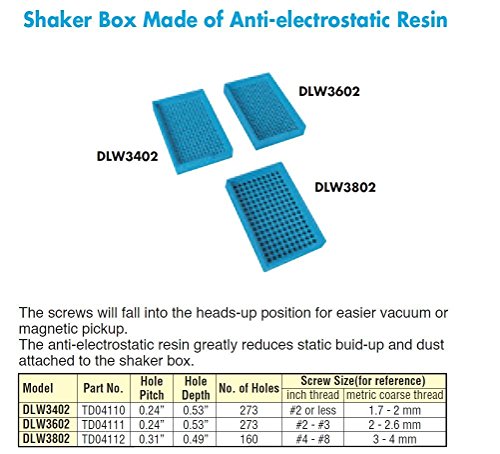 Кутия за разклащане на Nitto Kohki TD04111, модел DLW3602, Размера на винта 2 # 3, Антистатик смола
