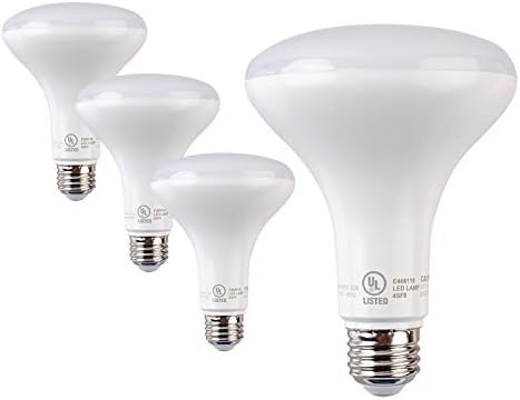 Led лампа SleekLighting BR30 мощност 8 W с регулируема яркост (110 °), 650 Лумена, средна база E26, еквивалент на 65 W, одобрен от UL (опаковка от 4 броя) (2700K)