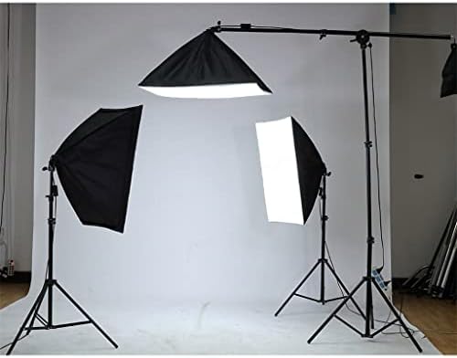 Комплект осветление за фотография ZLXDP, Състоящ Муслиновый Фон за Снимки 2x2 м, Софтбокс, Ремонти стойка и Портативен