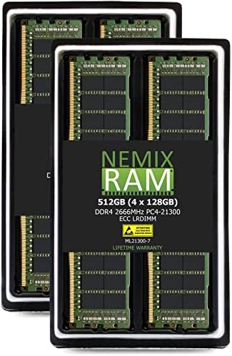 Комплект 256 GB (4x64 GB) памет DDR4-2666 PC4-21300 с намалена зареждане ECC за платки на ASRock Rack EPYCD8-2T от NEMIX