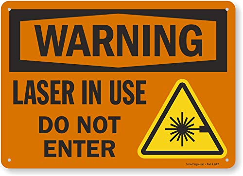 SmartSign Предупреждение - Използва се лазер, не въвеждайте Знак | Пластмаса 10 x 14